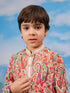 Boy's Cream Crepe Kurta And Pyjama Set
